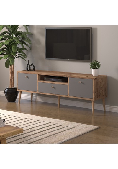 Mbes Mobilya Beyza Ahşap Ayaklı 140 Cm Atlantik -atrasit Tv Sehb