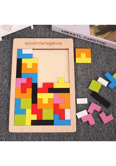 Ahşap Tangram Puzzle Yapboz Oyunu Motor Gelişim Oyuncakları