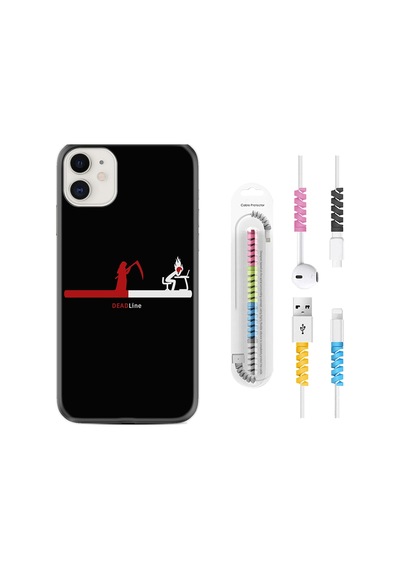 Apple Uyumlu iPhone 13 Kılıf Kablo Koruyuculu Dead Line 1662
