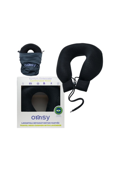 Omsy Lavantalı Seyahat Boyun Yastığı Siyah 1 Adet Omsy Lavantalı Seyahat Boyun Yastığı Siyah 1 Adet