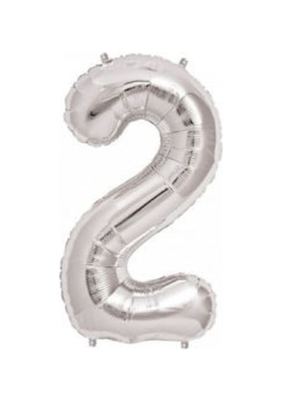 Benim Marifetlerim 2 Rakamı Gümüş Folyo Balon 16 inch 40 Cm