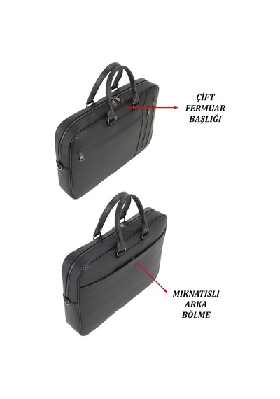 17" Deri Evrak Laptop Bilgisayar ve El Çantası