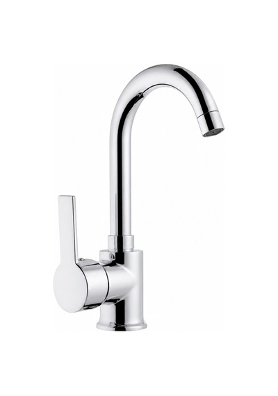 Delta Kuğu Boru Lavabo Bataryası Tek Kollu Banyo Armatürü, Krom