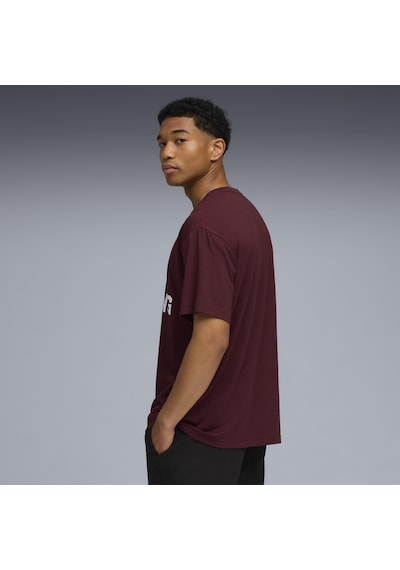 Puma 526568-96 M Graphics Traın Logo Rlxd Tee Tişört Erkek T-shirt Bordo