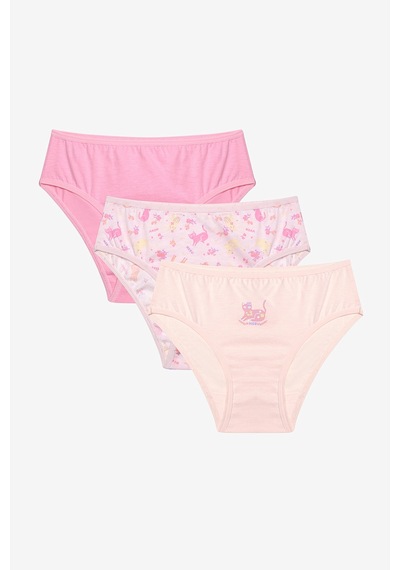 Penti Kız Çocuk Cute Meow 3lü Çok Renkli Slip Külot Çok Renkli Çok Renkli