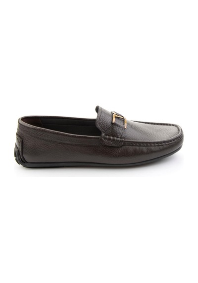 Kahve Hakiki Deri Erkek Loafer Ayakkabı E01648599440