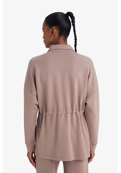 Defacto Long Fıt Dik Yaka Modal Sporcu Sweatshirt F9065ax26spbn576 Kahve-bn576