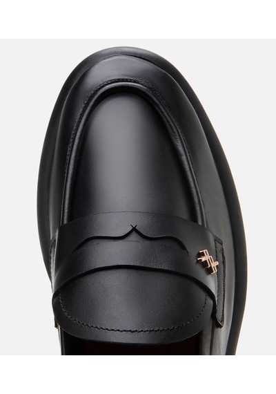 Hotiç Kadın Deri Siyah Esnek Tabanlı Klasik Loafer