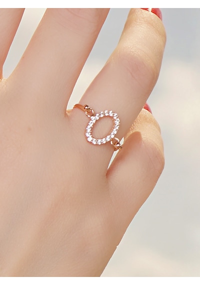 Kuyumcudukkani Elişi Oval Şekilli Taşlı Yüzük-10310-g-w Gold