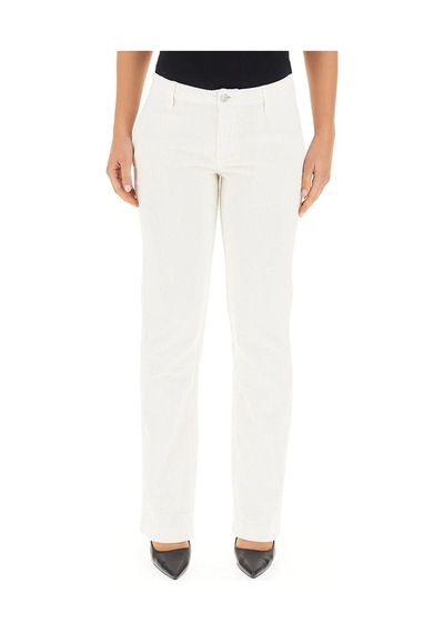 Calvin Klein Cotton Corduroy Stra, Ybı Kadın Beyaz Pantolon
