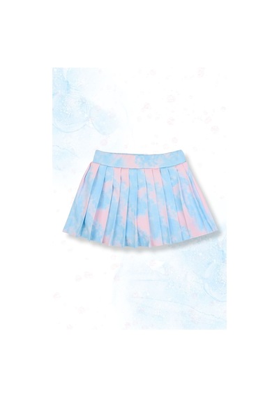 Beniizle Batik Desenli Şort Etekli Crop Kız Çocuk Sporcu Takım Mavi