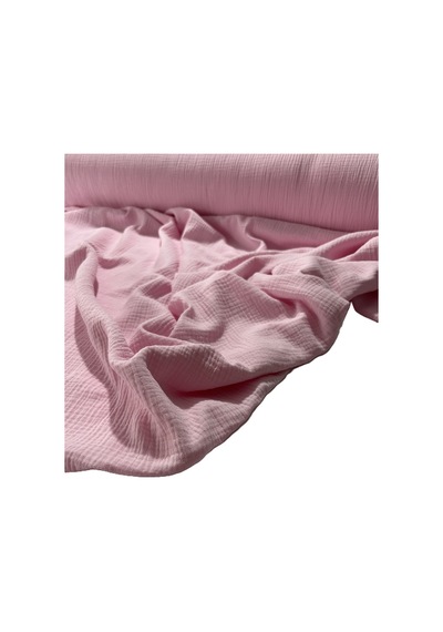 %100 Pamuk Çift Katlı Müslin Kumaş Elbiselik En 140 Cm 4000 -16 Bebe Pembe