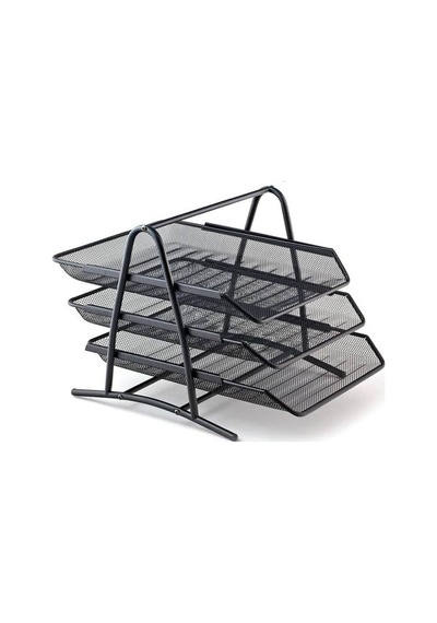 Paso Metal 3'lü Evrak Rafı 850 Siyah