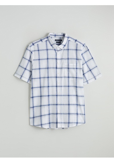 Lcwaıkıkı Classic Beyaz Regular Fit Kareli Erkek Gömlek
