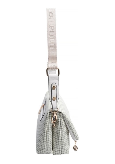 Silver Polo Sp1278 Kadın Çapraz Çanta Kaz Ayağı Ekose Yeşil-kemik