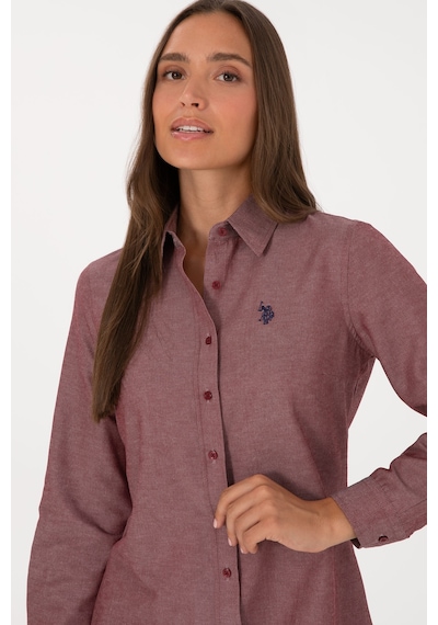 U.S. Polo Assn. Kadın Bordo Uzun Kollu Basic Gömlek 50316711-VR014