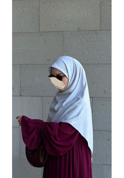 Qalortex Scarf Premium Jakarlı Mira B.boy Eşarp -buz