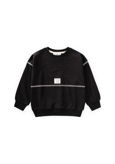 Cigit Karyoka Detaylı Oversize Sweatshirt 2-8 Yaş Siyah
