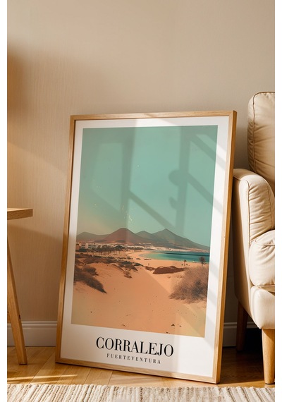 Corralejo Fuerteventura Spain Vintage Seyahat Posteri Çerçeveli Tablo - Premium Elit Duvar Dekoru Kayın Corralejo Fuerteventura Spain Vintage Seyahat Posteri Çerçeveli Tablo - Premium Elit Duvar Dekoru Kayın
