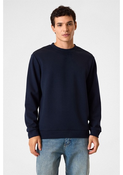 Backandbond Bisiklet Yaka Lacivert Sweatshirt