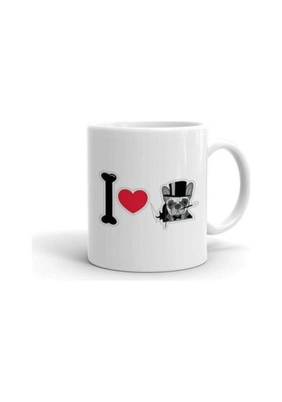 I Love Dogs Baskılı Kupa Beyaz
