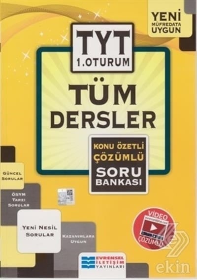TYT Tüm Dersler Konu Özetli Çözümlü Soru Bankası 1.Oturum -  Evrensel İletişim Yayınları