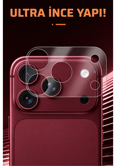 Guztech İphone 18 Pro Uyumlu 2 Adet Çizilme Karşıtı Nano Kamera Lens Koruyucu Esnek Şeffaf Kaplama Hd Koruma Şeffaf