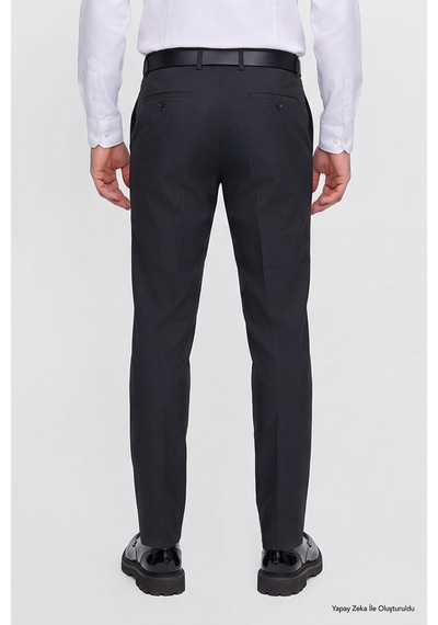 Ac&Co / Altınyıldız Classics Erkek Antrasıt Slim Fit Dar Kesim Klasik Yan Cep Pantolon Antrasit