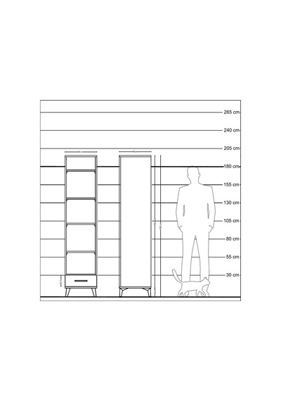 Hyperion Dolap 5 Raflı Tek Çekmeceli 44x44x195 Aytaşı-aytaşı Aytaşı