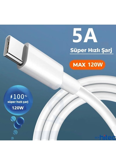 2in1 5a 120w Type-c To Type-c Ve Lightning Hızlı Data Ve Şarj Kablosu 120cm Sx31c Standart
