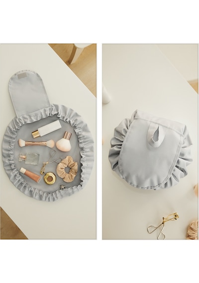 Ocean Home Textile Fonksiyonel Su İtici Leke Tutmaz Kumaş Düzenleyici Seyahat Tipi Makyaj Çantası Ø 50 cm