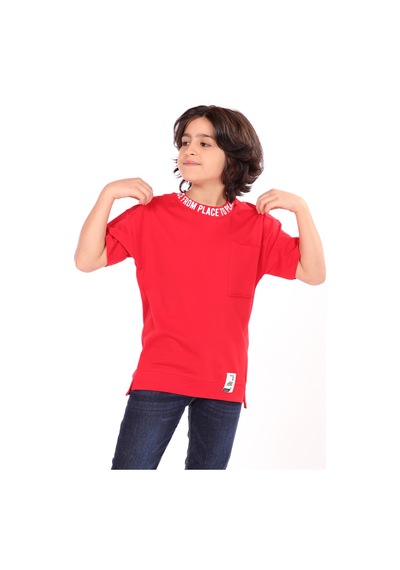 Toontoy Kids Toontoy Erkek Çocuk Baskılı Bisiklet Yaka Kısa Kollu Yırtmaçlı Tişört - Tek Cepli Gri Toontoy Kids Toontoy Erkek Çocuk Baskılı Bisiklet Yaka Kısa Kollu Yırtmaçlı Tişört - Tek Cepli Gri