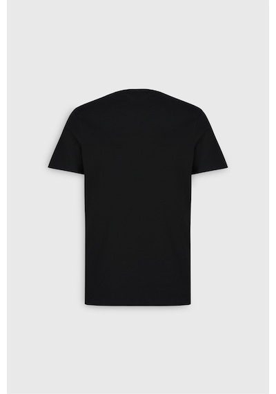 AC&Co / Altınyıldız Classics Erkek Sıyah Slim Fit Dar Kesim Bisiklet Yaka Desenli Tişört Siyah