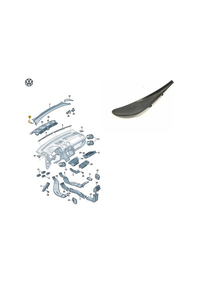 Caddy (2004-2011) Çamurluk Köşesi Su Izgarası Sol 2K0819447B