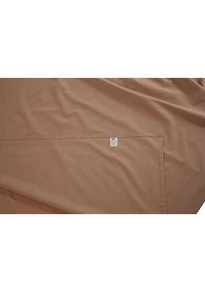 Basic Düz Pamuk Çarşaf, Camel, Tek Kişilik 0