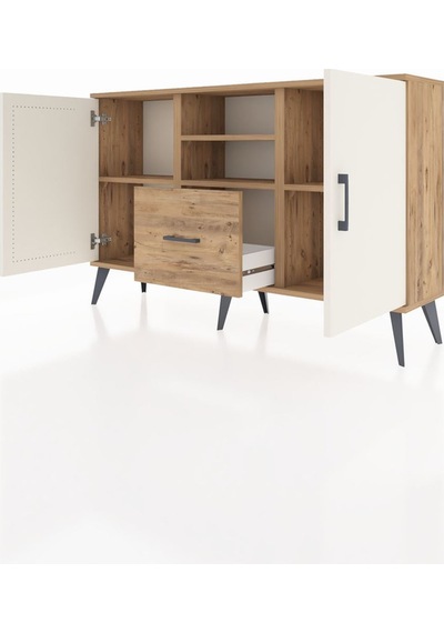 Arges Konsol 4 Raflı Tek Çekmeceli 2 Kapaklı 132x30x83 Çam-aytaşı/çam Aytaşı/çam Arges Konsol 4 Raflı Tek Çekmeceli 2 Kapaklı 132x30x83 Çam-aytaşı/çam Aytaşı/çam