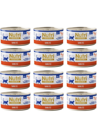 Nutri Feline Tavuk Etli Jöleli Tahılsız Yetişkin Kedi Konservesi 70 G X 12 Adet