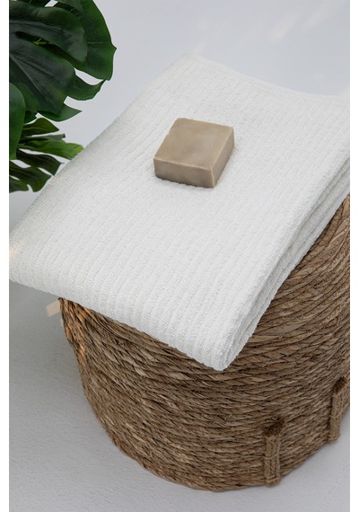 Line Luxury Pamuklu Banyo Havlusu 100x150 - Krem Krem