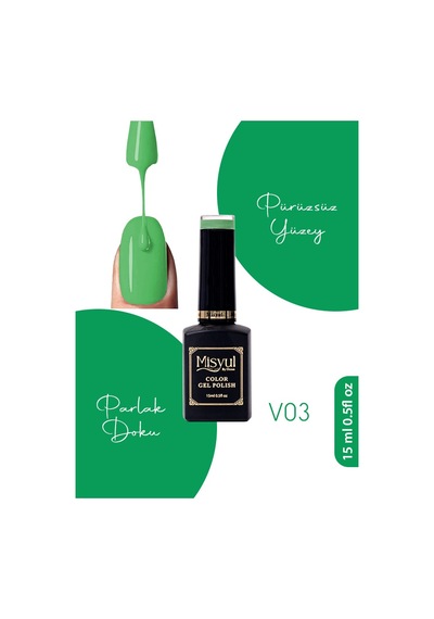 Misyul Uv Led Kalıcı Oje Nail Art 15 Ml Vitray Serisi V03