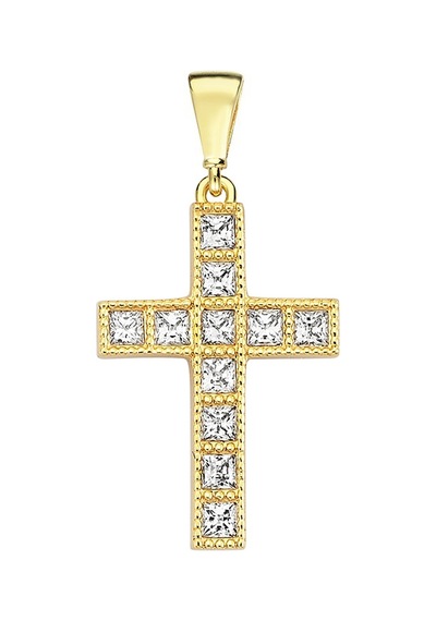 Altın Kare Taşlı Haç Kolye Ucu As1848ukl Altınsepeti