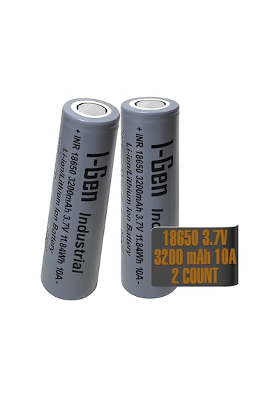 I-gen Industrial E004 Inr 18650 3.7v 3200 Mah 10a 11.84wh Li-ıon Şarjlı Pil Düz Başlı Lityum Pil 2'li Paket