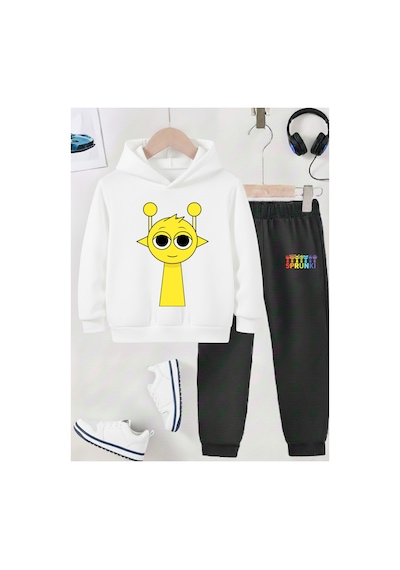Stil-x Sprunkı Baskılı Çocuk Eşofman Takımı, Şardonlu Soft Kumaş, Unısex Beyaz-siyah 9 Stil-x Sprunkı Baskılı Çocuk Eşofman Takımı, Şardonlu Soft Kumaş, Unısex Beyaz-siyah 9