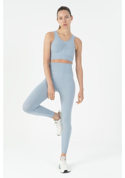 Maraton Active Slimfit Kadın Koşu Sisli Mavi Tayt 812096 Mavi