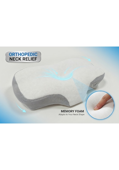 Simple. The Pillow Ortopedik Visco Yastık Yeni Nesil Servikal Boyun Yastığı Boyun Ağrıları İçjn Özel Tasarım Yastık Beyaz