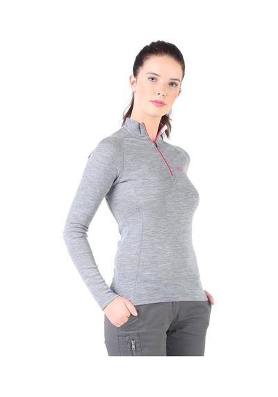 Woolona Vega Uzun Kollu Yarım Fermuar Kadın Sweatshirt Grey