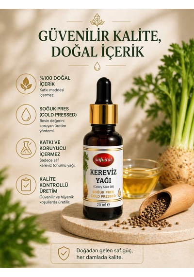 Kereviz Yağı 20 Ml Bitkisel Aromatik Bakım Yağı Cilt Saç Ve Günlük Kullanım İçin Yoğun Koku