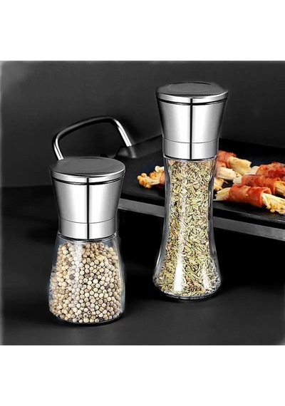 Cam Gövdeli Paslanmaz Çelik Kapaklı Tuz Karabiber Değirmeni Tuz Karabiber Öğütücü 150ml & 200ml Cam Diğer