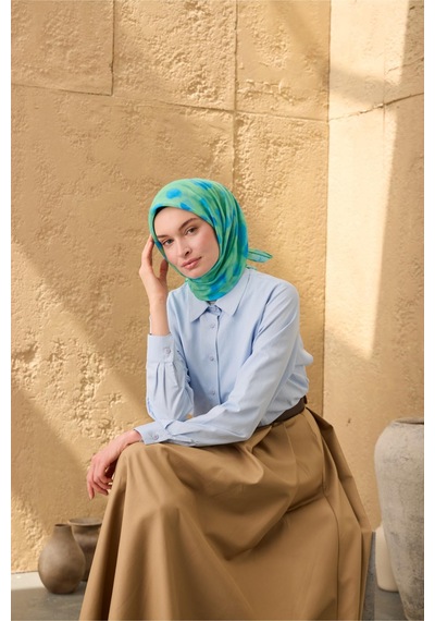 Silk Home Soft Eşarp 73098-10 Biskay Yeşili, Mavi, Açık Yeşil