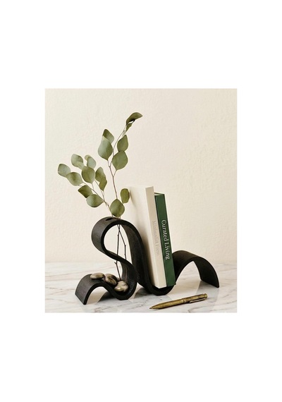 Bii Flow Modern Kıvrımlı Dekoratif Kitap Tutucu Stand Ev Aksesuarları 23x13 Cm