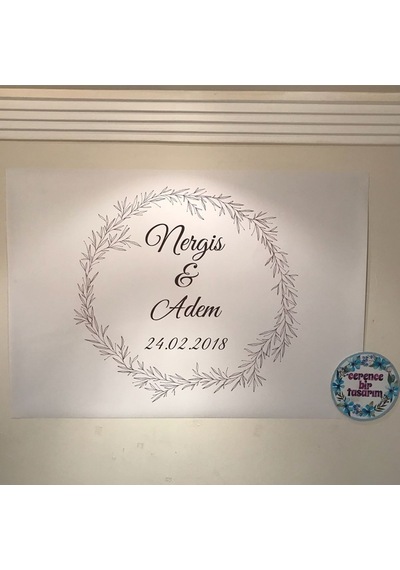Jetdijitalbaskı Nişan Afişi Söz Arka Fon Afiş Kişiye Özel Branda Afiş